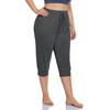 ZERDOCEAN Women's Plus Size Active Yoga Lounge Indoor Capri Casual
