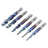6Pcs Spiral Tap Drill Multifunctional HighSpeed Steel Hex Shank Drill