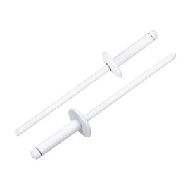uxcell 50Pcs 1/8" x1/2" Aluminum Blind Rivets, Aluminum Grip and Steel Mandrel, Large Flange Fastener Rivets for Metal, Furniture, Automotive, White
