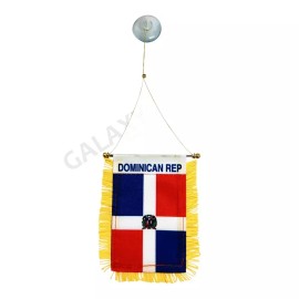 Dominican Republic Flag Mini Banner / Double Sided Mini Car Window Flag
