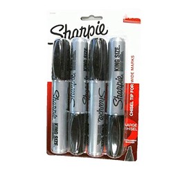 SHARPIE 15661PP King Size Permanent Marker, Chisel Tip, Black, 4-Count (2 Pack(4 Count))