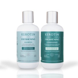 Kerotin Hair Growth Shampoo and Conditioner Set - Hair Treatment for Hair Loss and Thinning Hair - Curly Girl Method Approved - Free of Silicone and Sulfate - Made in the USA
