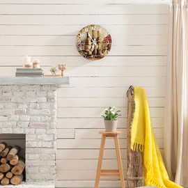 Ansouyi Round Wall Clock Battery Operated Clocks Wallclock 10 Inch,Vintage Red White Wine Grapes Silent Non Ticking Wall Clock for Living Room,Kitchen,Home,Bathroom,Bedroom,Office or School