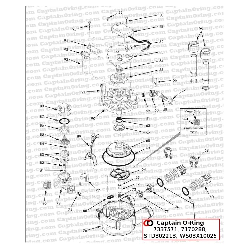 Captain O-Ring LLC Water Softener O-Ring Kit (4 pack) [P/N:7337571,