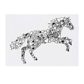 'Heart Horse' Temporary Tattoo - Water Resistant, Skin-Safe, Non-Toxic Transfer (TO00019490)