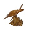 WorldBazzar Hand Carved Mahogany SEA Turtle ON Coral Log Drift