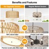 Farmhouse Chandeliers for Dining Room, Hand Woven 5-Light Rattan Pendant
