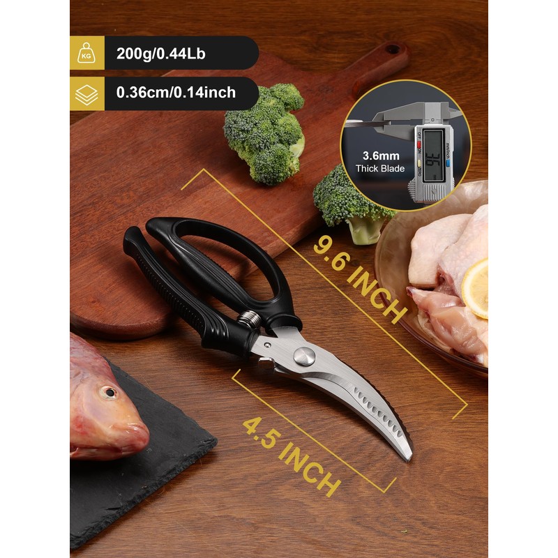Poultry Shears, Kitchen Shears with Spring Loaded, Heavy Duty Poultry