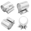 AotoKoop Exhaust Clamps, Butt Joint Band Clamp Sleeve Connector Stainless