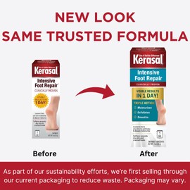 Kerasal Intensive Foot Repair Skin Healing Ointment for Cracked Heels and Dry Feet 1 oz , 2 Count, (Pack of 2)