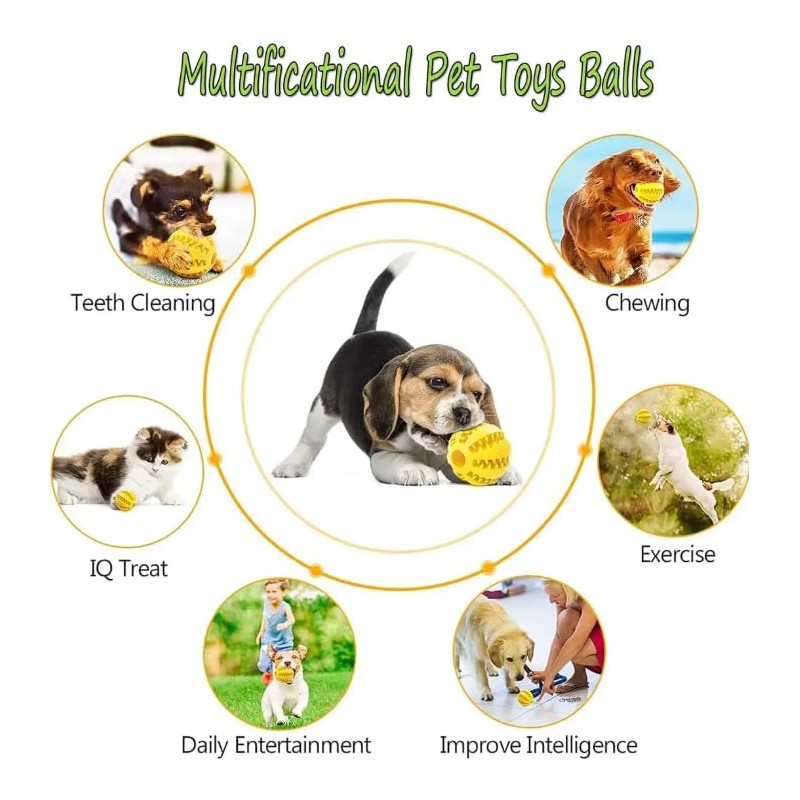 Pelotas de Goma para Perros con Dispensador de Comida, Set