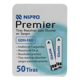 Nipro Premier Tiras Reactivas Para Glucosa 50 Piezas