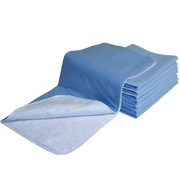 2 Pack 100% Cotton Top - Washable Bed Pads, Waterproof Incontinence Underpad w/Vinyl Backing - 36 x 52