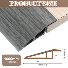 uxcell 3.28Ft x 2.8" x 0.91" Floor Transition Strip, Self Adhesive Carpet Edge Strip, Vinyl Gap Cover, Laminate Edge Trim for Uneven Surfaces from 11/16" to 13/16", Gray Wood Grain