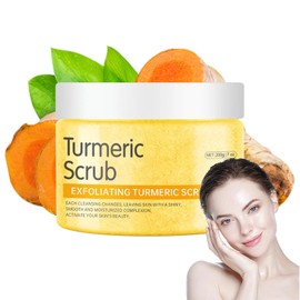 200g Large-capacity Turmeric Body Scrub - Face & Body Moisturizing Exfoliator. Perfect for Bikini Area, Neck, Butt, Back Zits, Armpit, & Dull Skin