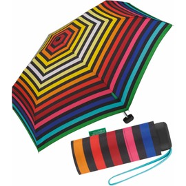 Benetton Umbrella Multistripe Rainbow Pocket Umbrella Ultra Mini Flat