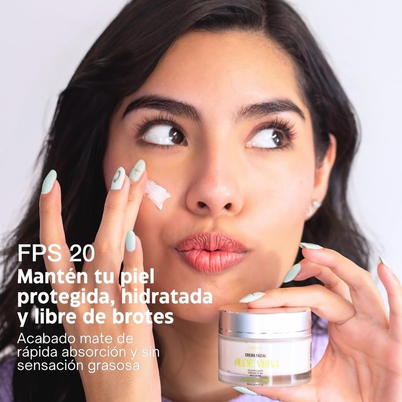 Crema Facial Hidratante Antiacné con Aloe Vera, 50 ml Biotiks