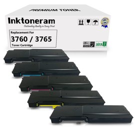 Inktoneram Compatible Toner Cartridges Replacement for Dell C3760n C3760dn C3765dnf W8D60 1M4KP XKGFP MD8G4 Extra High Yield ([2-Black,Cyan,Magenta,Yellow], 5-Pack)
