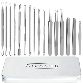 16 piezas – Kit de herramientas para eliminar espinillas y espinillas, extractor de comedones, kit de eliminación de acné para manchas, herramientas d