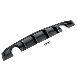 KUAFU Rear Bumper Diffuser Compatible with 2012-2014 Dodge Charger SRT8 V2 Style Rear Bumper Spoiler Lower Lip Valance Splitter Shark Fin Carbon Fiber Color Plastic