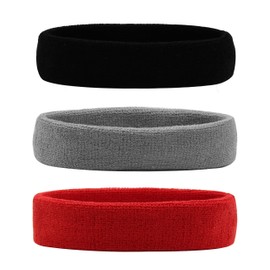 Hanerdun Unisex Sports Headband/Sweatband Cotton Terry for Running, Biking, Jogging, Tennis, Football