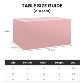 Ascoza 2 Pack Fitted Tablecloth for 4 Foot Rectangle Tables 48 x 24 Inch Dusty Pink Table Covers Water Resistant Polyester Table Cloth for Wedding, Parties,Display, Trade Show (Dusty Pink)