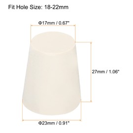 sourcing map Rubber Conical Plugs 17 mm to 23 mm Solid Test Tubes Plugs White for Lab House Pack of 6