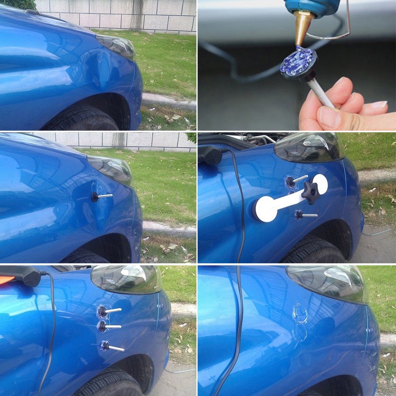 17Pcs Dent Puller Kit with Hot Melt Glue Gun Glue