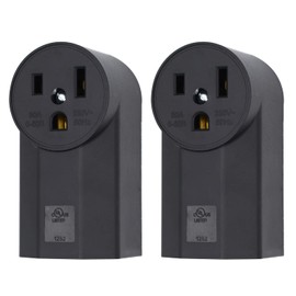 Micmi NEMA 6-50R Receptacle 2-Pole 3-Wire Surface Mount Power Receptacle 250V 50A UL Listed, Black 2 Pack (NEMA 6-50R)