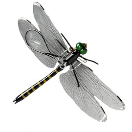 Dragonfly Clip,Fake Dragonflies, Humming Bird Stakes Fake, Plastics Dragonfly for Garden Stakes Decor Yard Ornaments for Hat,Deer and Horse,Fly Scare Devices for Indoor Outdoor (Black-1)