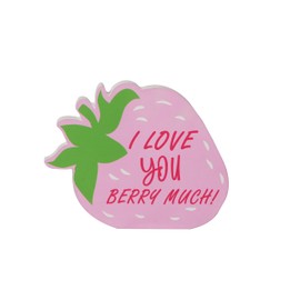 Strawberry Wood Desk Décor, Strawberry Kitchen Sign for Shelf, Wood Sign for Tiered Tray Decor Summer Home Decoration 6”x6" (I Love You Berry Much)