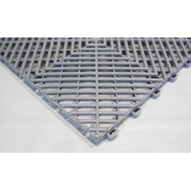 Boss Detail Interlocking Soft PVC Modular Garage Flooring Tile - 12"x12" | 5 Count - Pool Patio Floor, Ideal for Indoor and Outdoor Use, Interlocking Drainage Mats (Gray, 12 x 12)
