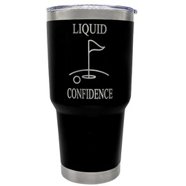 Palm City Products Premium 30 oz Liquid Confidence Golf Black Tumbler - Ideal for Golf Enthusiasts and Outdoor Adventures