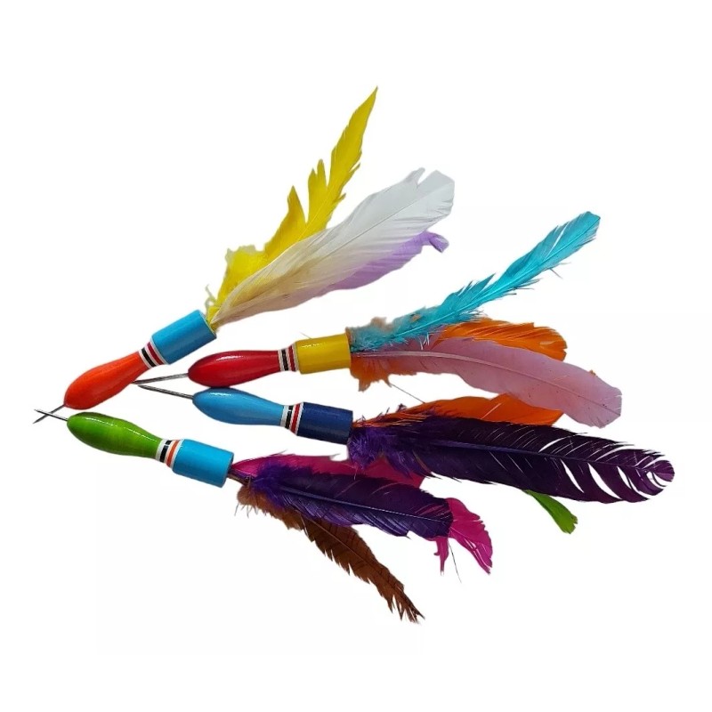Singex Set De 12 Dardos Lanzadores Artesanales Plumas Madera
