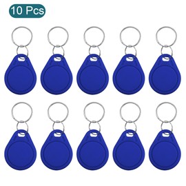 sourcing map IC Card UID Key Fobs RFID Proximity 13.56MHz Rewritable Smart Token Tag for Entry Access Control System Blue 10 Pack