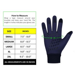 3S SPORTS Men's Cycling Winter Warm Windproof Waterproof Anti-slip Thermal Touch Screen Ski Gloves (Navy Blue, L)