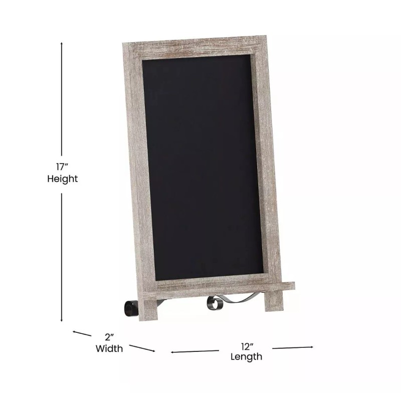 Flash Furniture Canterbury Tabletop Magnetic Chalkboards Weathered Finish 12x17
