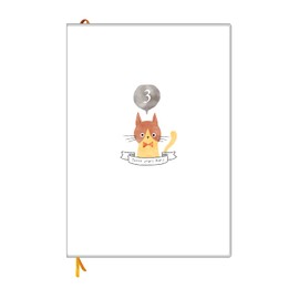 A5 Full Color (8.3 x 5.9 inches (21 x 15 cm)) Notebook Life 3 Year Diary, Made in Japan, With Date (You Can Start Anytime), Easy To Open New PUR Binding (Bookmark Included, Cat Design)