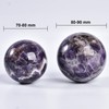 JIC Gem 3.1-3.5 inch(80-90mm) Large Crystal Ball Chevron Amethyst Healing