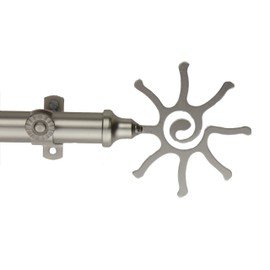 Modern Sun Curtain Rod and Hardware Set Size: 28" - 48" W, Finish: Satin Nickel