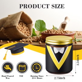 Conelist 2025 Graduation Gifts for Her Him Funny Grad Candle Masters Degree College High School PhD Graduation Gifts 7 oz Lavender Scented Soy Wax Candle for Women Men(Black)