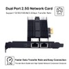 2.5gb Network Card,Dual Port PCIe Ethernet Network Adapter to 2.5