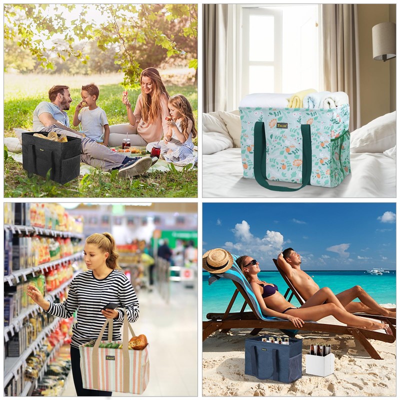 BALEINE Extra Large Utility Tote Bag with Wire Frame for