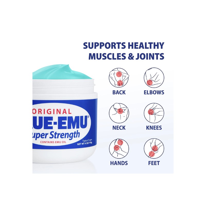 Blue Emu Original Super Strength Cream 4oz Odor Free Joint