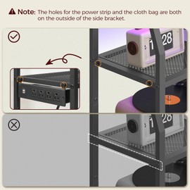 MAHANCRIS Game Console Shelf, Gaming Console Stand with Outlet & LED Lights