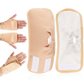 2pcs Castor Oil Packs Organic Cotton for Hands, Reusable Hand Castor Oil Wrap Adjustable Castor Oil Pads Prevent Leakage (Khaki)