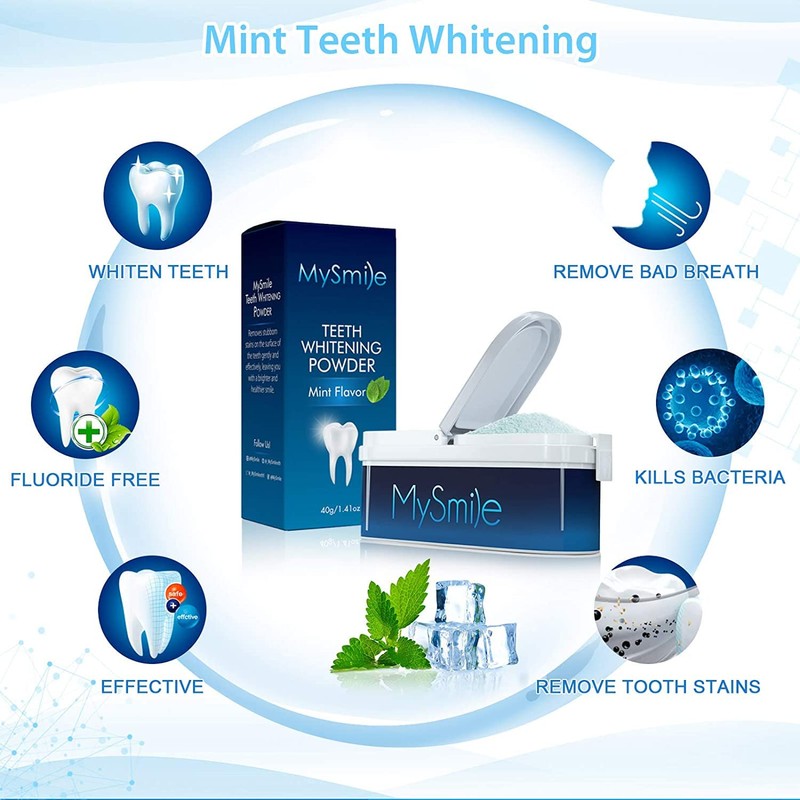 MySmile Teeth Whitening Powder for Tooth Whitening, Toothpaste Natural Powder