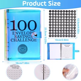100 Envelopes Saving Challenge Budget Binder, Money Saving Challenge Wallet Money Budget Cash Stuffing Wallet Planne for Couples School Home Office