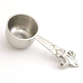 Nickel Fleur de Lis Coffee Scooper. Tea Scoop - Set of 3