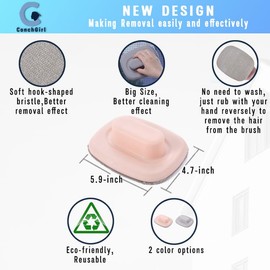 ConchGirl Lint Brush, 2-Pack Lint Remover, Pet Hair Remover, Clothes Brush, Magic Lint Remover Brush, Sheet and Carpet Cleaning Brush, No Need Lint Roller Refill.​ (Pink+Gray)